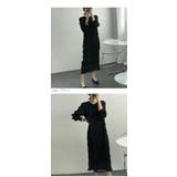 シャーリング シフォンワンピース ロング | La-gemme | 詳細画像18