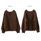 キーネック ニット ケーブル編み | La-gemme | 詳細画像14 