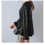 ペプラムトップス フロッキードット フリル | La-gemme | 詳細画像12