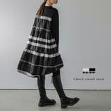 ティアードチュニック チェック柄 異素材 | La-gemme | 詳細画像1