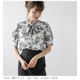 リボンタイ ブラウス 柄シャツ | La-gemme | 詳細画像9