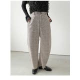 カーブパンツ グレンチェック スラックス | La-gemme | 詳細画像12