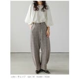 カーブパンツ グレンチェック スラックス | La-gemme | 詳細画像5