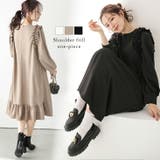 ワンピース フリルショルダー バックヘムフリル | La-gemme | 詳細画像1