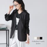 ジャケット ノーカラー Vネック | La-gemme | 詳細画像1 