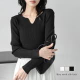 キーネック リブニット 長袖 | La-gemme | 詳細画像1