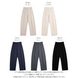 ポンチカーブパンツ ウエストゴム ワイドシルエット | La-gemme | 詳細画像3