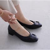 ブラック(本革風スムース) | パンプス 防水 バックル | La luna