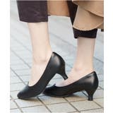 ブラック（本革風スムース） | パンプス アーモンドトゥ 5 | La luna 