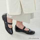 ブラックエナメル | ストラップシューズ レディース フラットシューズ | La luna