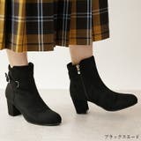 ブラックスエード | ブーツ あったか チャンキーヒール | La luna