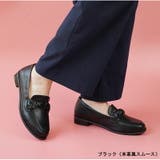 ブラック（本革風スムース） | ローファー 防水 スクエアトゥ | La luna 