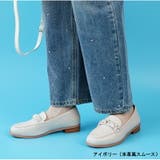 アイボリー（本革風スムース） | ローファー 防水 スクエアトゥ | La luna 