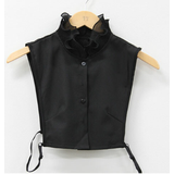 BLACK | つけ襟 白 ホワイト 付け襟 重ね着 無地 角襟 丸襟 フリルネック | LATTE