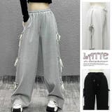 ワイドパンツ ロング ひざ下 イージーパンツ ゆったり ウエストゴム | LATTE | 詳細画像1 