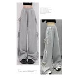 ワイドパンツ ロング ひざ下 イージーパンツ ゆったり ウエストゴム | LATTE | 詳細画像2 