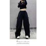 ワイドパンツ ロング ひざ下 イージーパンツ ゆったり ウエストゴム | LATTE | 詳細画像4 