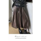 ロングスカート 膝下 Aライン ウエストゴム ボリューム ゆったり 薄PU | LATTE | 詳細画像4