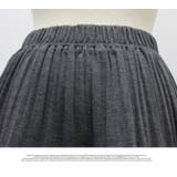 ロングスカートひざ下 Aライン しわ加工リラックス ウエストゴム ボリューム | LATTE | 詳細画像4 