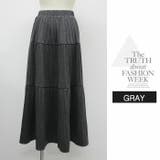 ロングスカートひざ下 Aライン しわ加工リラックス ウエストゴム ボリューム | LATTE | 詳細画像9 
