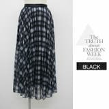 ロングスカート ひざ下 Aライン チェック ウエストゴム ボリューム レース | LATTE | 詳細画像14 