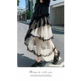 ロングスカートマキシ丈 Aライン リラックス ボリューム ゆったり レース | LATTE | 詳細画像2