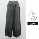 ボトムス ワイドパンツ ロング フリル ポケット リラックス ウエストゴム | LATTE | 詳細画像11 