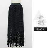 ロングスカート ドット膝下 ひざ下 カートウエストゴム セルフカット オシャレ | LATTE | 詳細画像11 