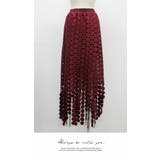 ロングスカート ドット膝下 ひざ下 カートウエストゴム セルフカット オシャレ | LATTE | 詳細画像4 