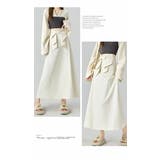 ボトムス ロングスカート 膝下 ひざ下 Aライン リラックス リボン付き | LATTE | 詳細画像2 