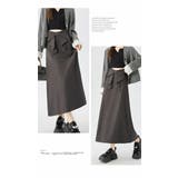 ボトムス ロングスカート 膝下 ひざ下 Aライン リラックス リボン付き | LATTE | 詳細画像6 