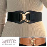 ベルト レディース 太ベルト ゴムベルト リボン レース バックル | LATTE | 詳細画像1 