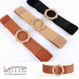 ベルト太ベルト ゴムベルト リボン レース バックル パーティーベルト | LATTE | 詳細画像1 
