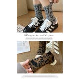 靴下 ハイソックス スパン レディース レオパード おしゃれ カジュアル | LATTE | 詳細画像2 