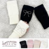 手袋 ショート ニット素材 もこもこ ファー付き アームウォーマ 暖かい | LATTE | 詳細画像1 