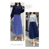 ワンピース 長袖 ラウンドネック ワンピース ロング丈 秋冬 フリル デート | LATTE | 詳細画像2