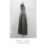 ワンピース 重ね着 ロング丈 膝下 高級 半袖  ベルト付き 配色 | LATTE | 詳細画像5 