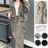 ロング シンプル セット 無地 長袖 い シンプルジャケット ポケット 上下 | LATTE | 詳細画像1