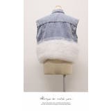 アウター ジャケット ベスト ジレ シンプル 袖なし デニム ショート | LATTE | 詳細画像4 