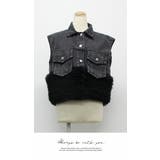 アウター ジャケット ベスト ジレ シンプル 袖なし デニム ショート | LATTE | 詳細画像5 