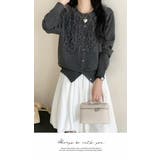 カーディガン ニット レース カットソー 肌隠し キラキラ 無地 長袖 | LATTE | 詳細画像5 