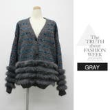 レディース ファー付きニットカーディガン | LATTE | 詳細画像15 