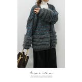 レディース ファー付きニットカーディガン | LATTE | 詳細画像2 