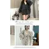 レディース ファー付きニットカーディガン | LATTE | 詳細画像6 