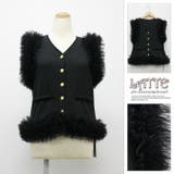 アウター ベスト ジレ シンプル 袖なし 大人ナチュラル ショート | LATTE | 詳細画像1