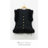 アウター ベスト ジレ シンプル 袖なし 大人ナチュラル ショート | LATTE | 詳細画像2