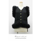 アウター ベスト ジレ シンプル 袖なし 大人ナチュラル ショート | LATTE | 詳細画像3