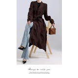 アウター ジャケット ロング丈 膝下 プリーツ 長袖 無地 コート | LATTE | 詳細画像2