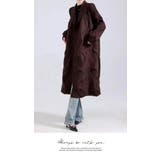 アウター ジャケット ロング丈 膝下 プリーツ 長袖 無地 コート | LATTE | 詳細画像3