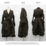 アウター ジャケット ロング丈 膝下 プリーツ 長袖 無地 コート | LATTE | 詳細画像10